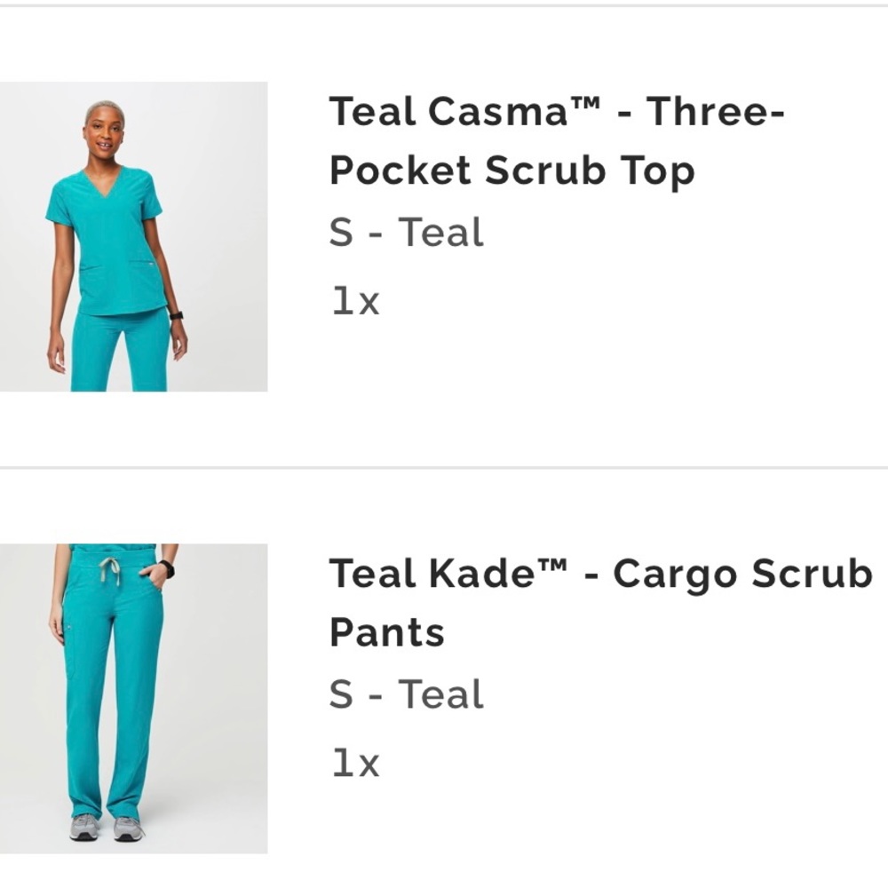 FIGS teal scrubs set